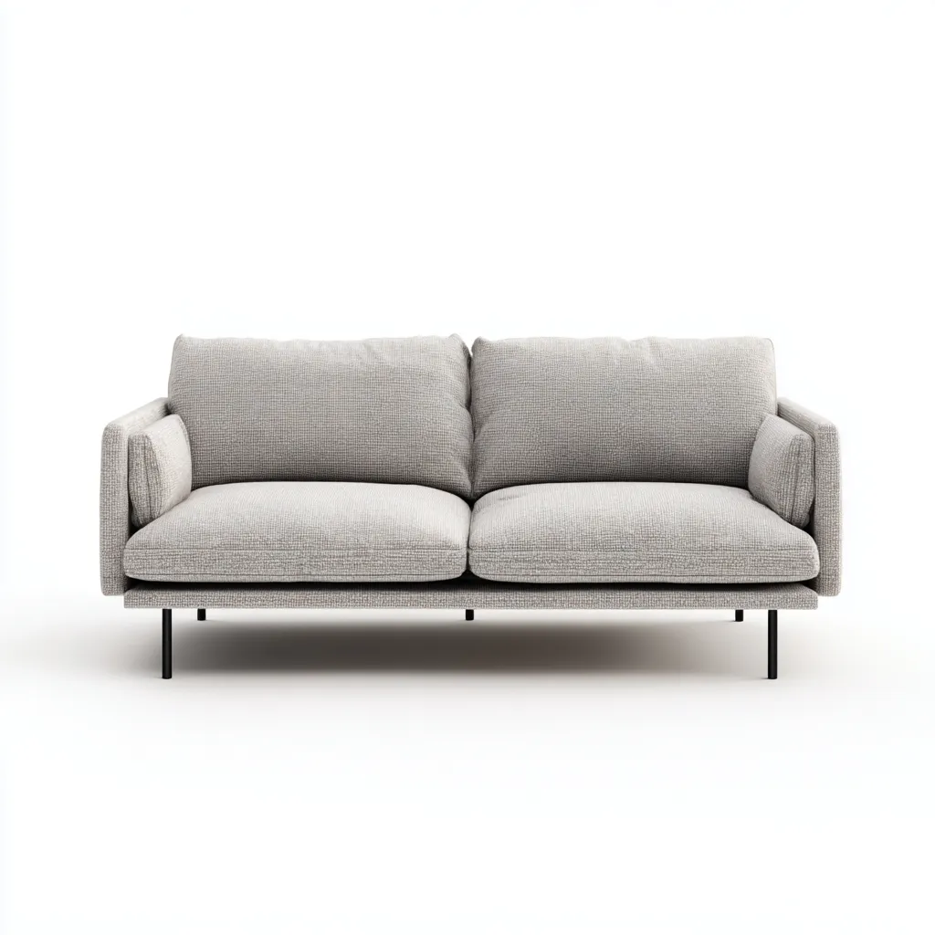 Sofá de 2 plazas tela 165x88x80 cm gris claro para salón diseño moderno-Luxemylab