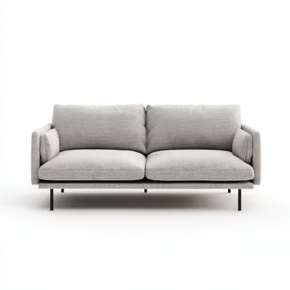 Sofá de 2 plazas tela 165x88x80 cm gris claro para salón diseño moderno-Luxemylab