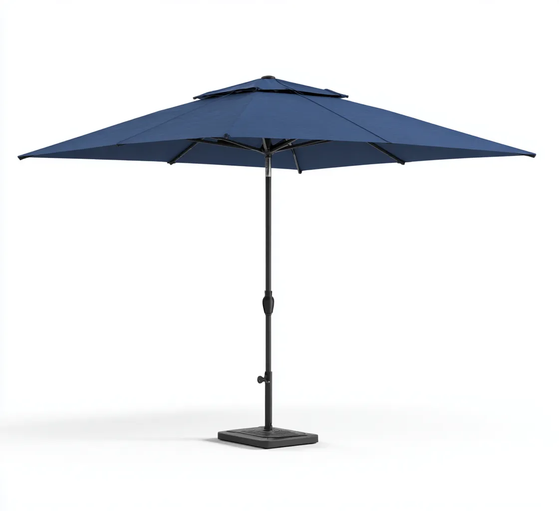 Sombrilla de jardín poliéster 260x260x245 cm azul adecuada para terraza estilo moderno diseño funcional-Luxemylab