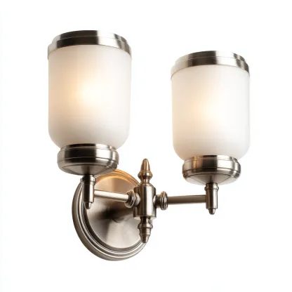 Aplique de pared - metal y vidrio - 25x26 cm - plateado - para interiores - estilo moderno-Luxemylab