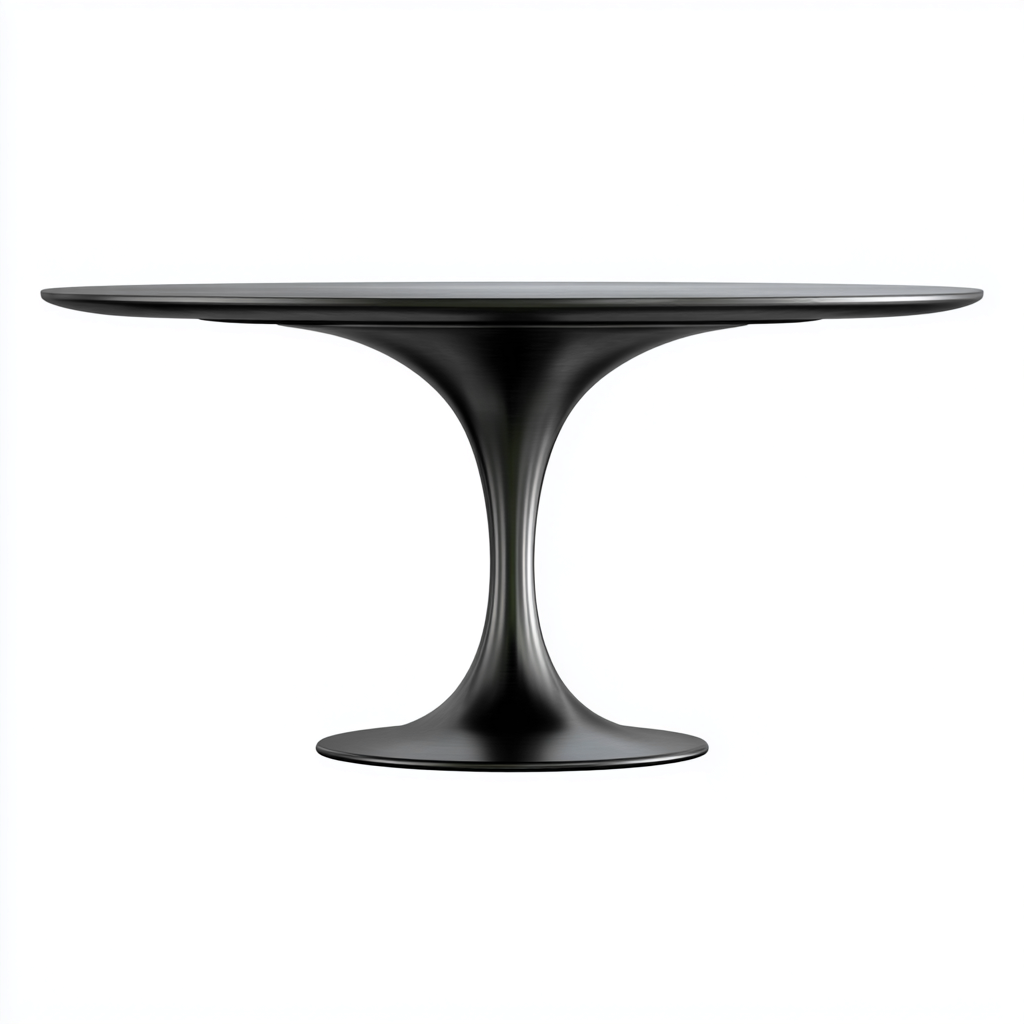 Mesa de comedor metal redonda 120x120x75 cm negro adecuada para comedor diseño moderno-Luxemylab