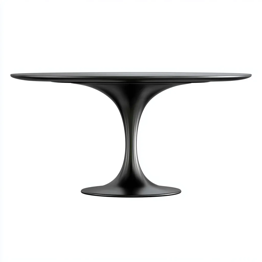 Mesa de comedor metal redonda 120x120x75 cm negro adecuada para comedor diseño moderno-Luxemylab
