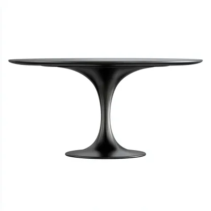 Mesa de comedor metal redonda 120x120x75 cm negro adecuada para comedor diseño moderno-Luxemylab