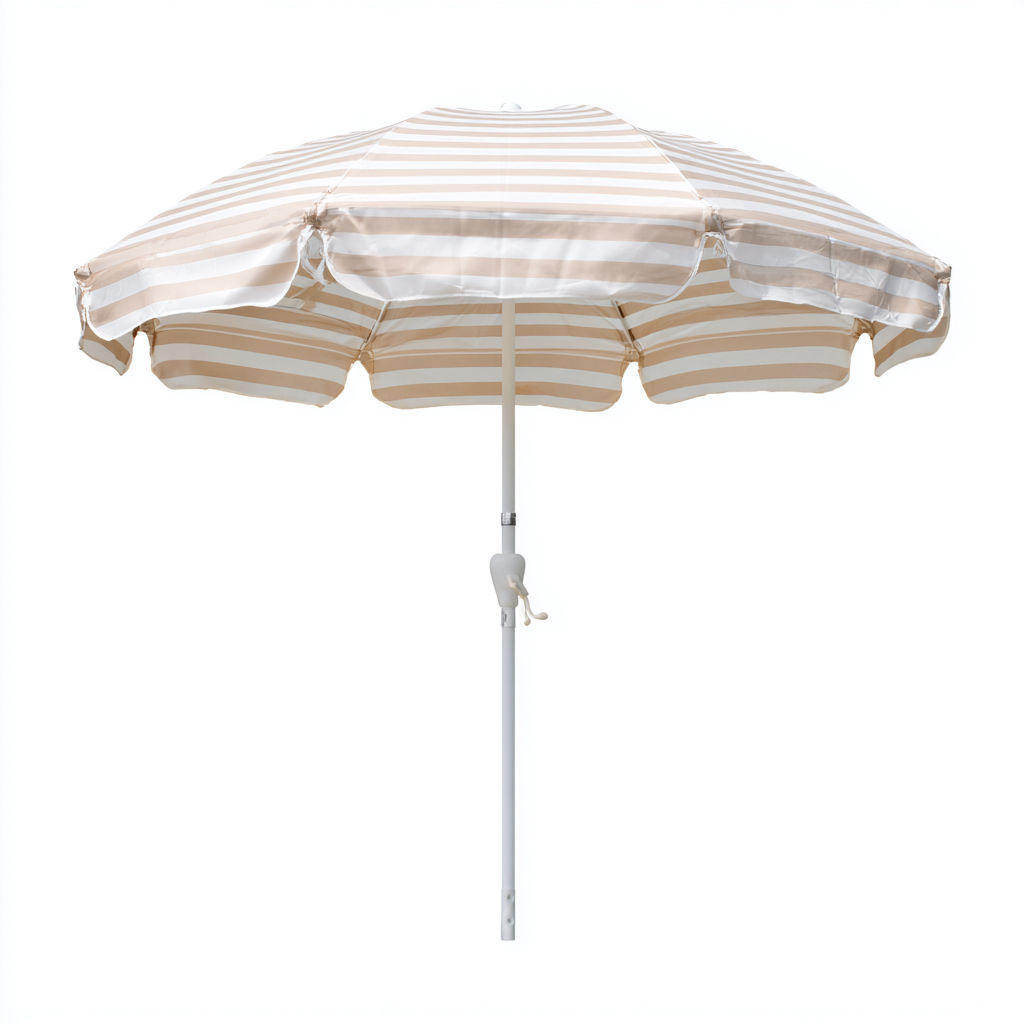 Sombrilla de jardín poliéster 200x200x220 cm beige-blanco adecuada para terraza estilo moderno diseño funcional-Luxemylab