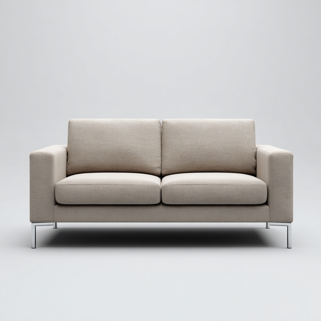 Sofá de 2 plazas tela 162x88x82 cm beige para salón diseño moderno-Luxemylab