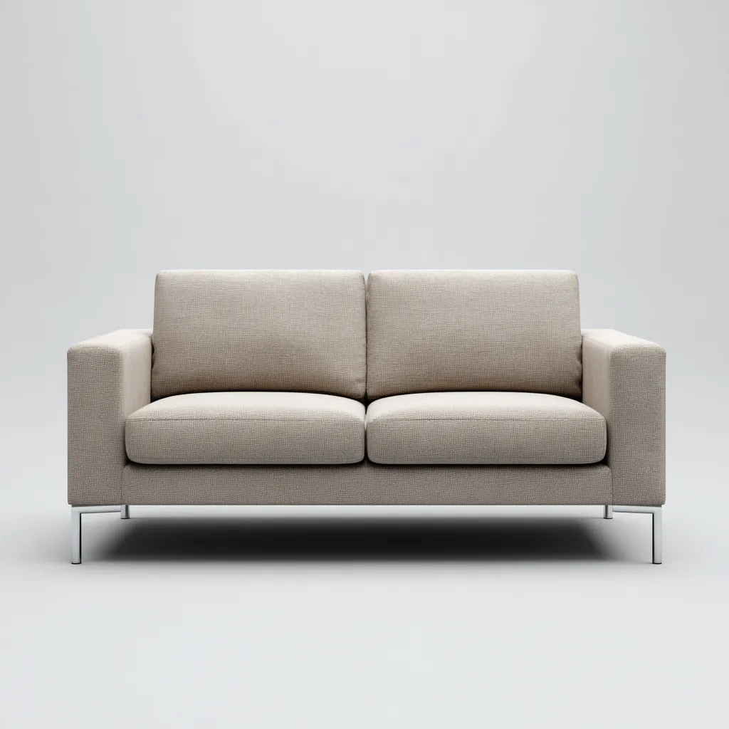 Sofá de 2 plazas tela 162x88x82 cm beige para salón diseño moderno-Luxemylab