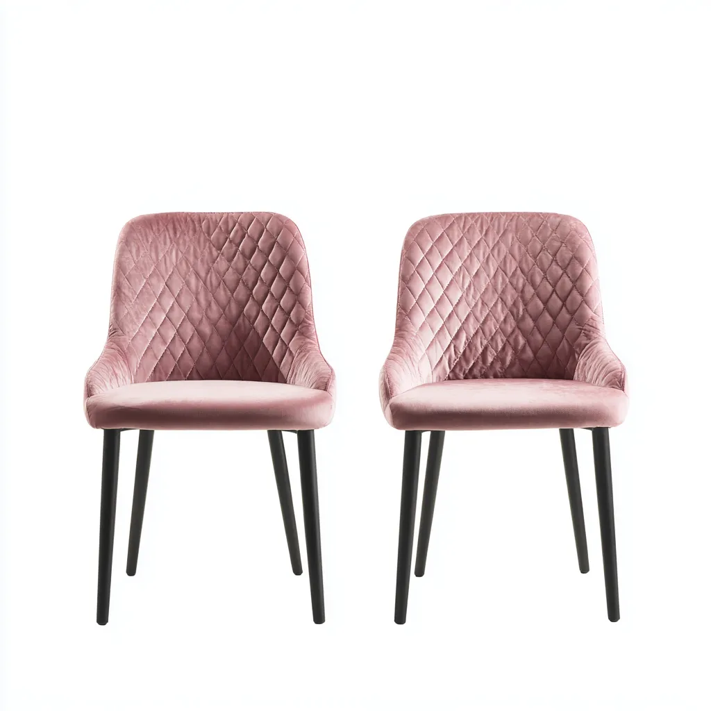 Sillas de comedor - Madera y tapizado - 51x48x83 cm - Rosa-negro - Diseño moderno para comedor-Luxemylab