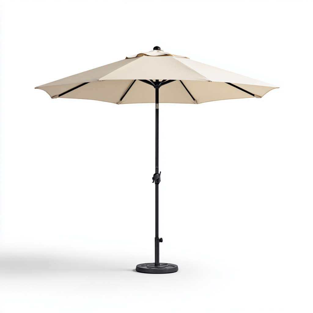 Sombrilla de jardín tela y metal 260x260x245 cm - beige - apta para exterior - estilo moderno-Luxemylab