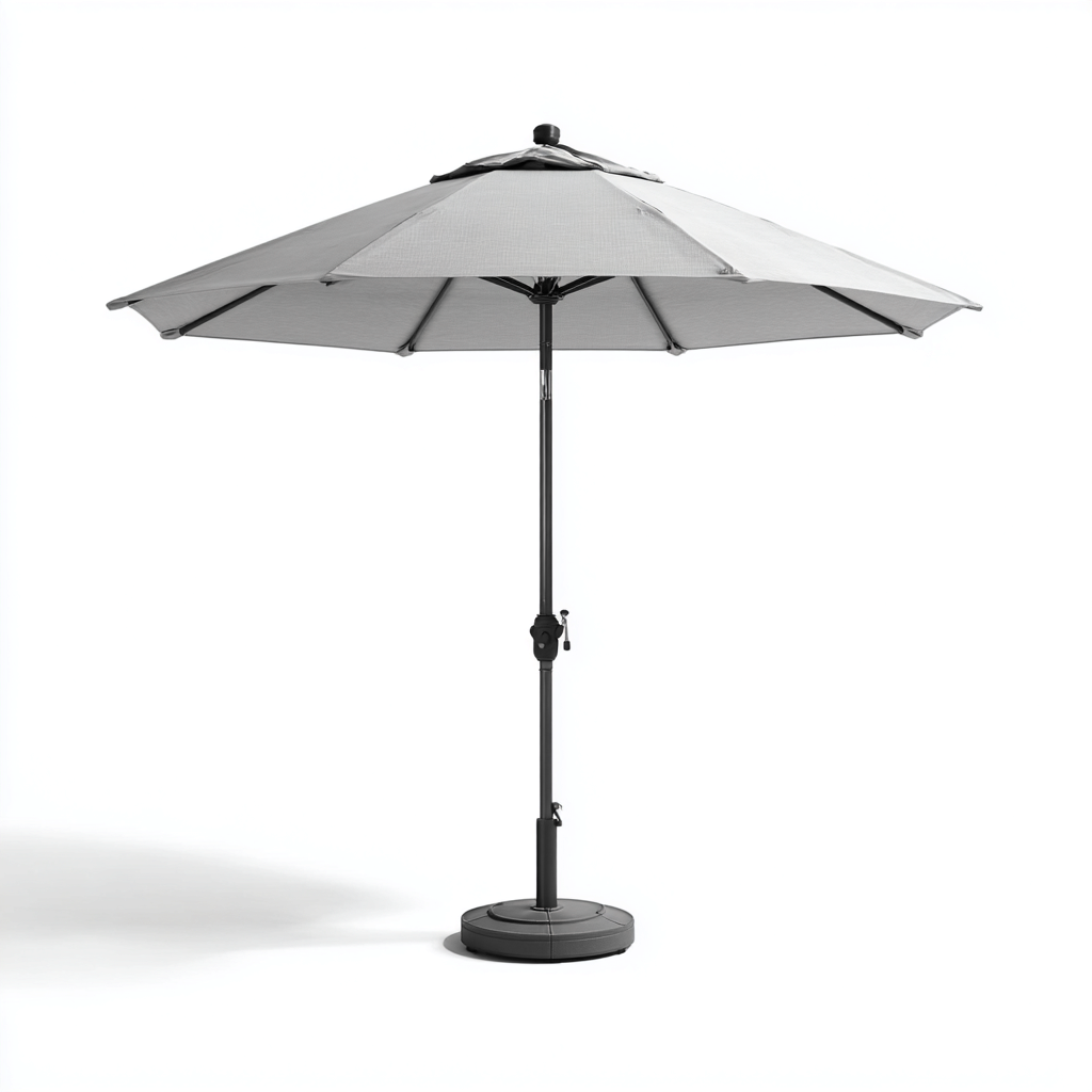 Sombrilla de jardín poliéster 250x250x245 cm gris claro adecuada para terraza estilo moderno diseño funcional-Luxemylab