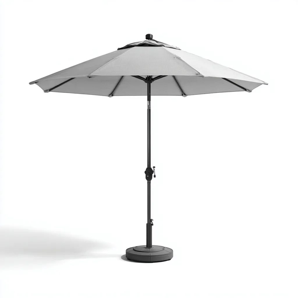 Sombrilla de jardín poliéster 250x250x245 cm gris claro adecuada para terraza estilo moderno diseño funcional-Luxemylab