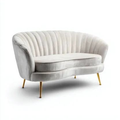 Sofá de 2 plazas tela 148x78x82 cm gris claro para salón diseño moderno-Luxemylab