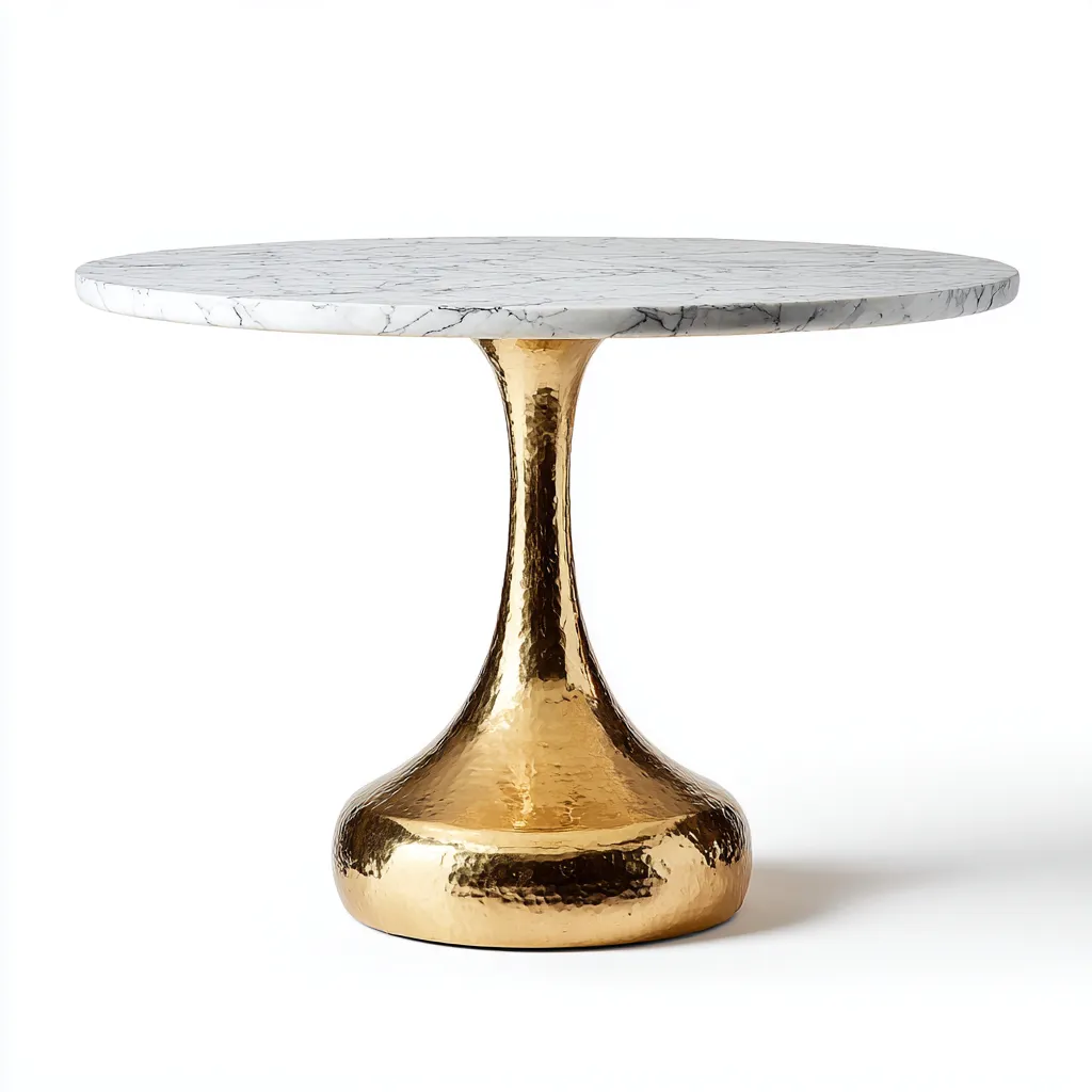 Mesa de comedor mármol-metal 150x150x75 cm blanco-dorado apta para comedor - diseño moderno-Luxemylab