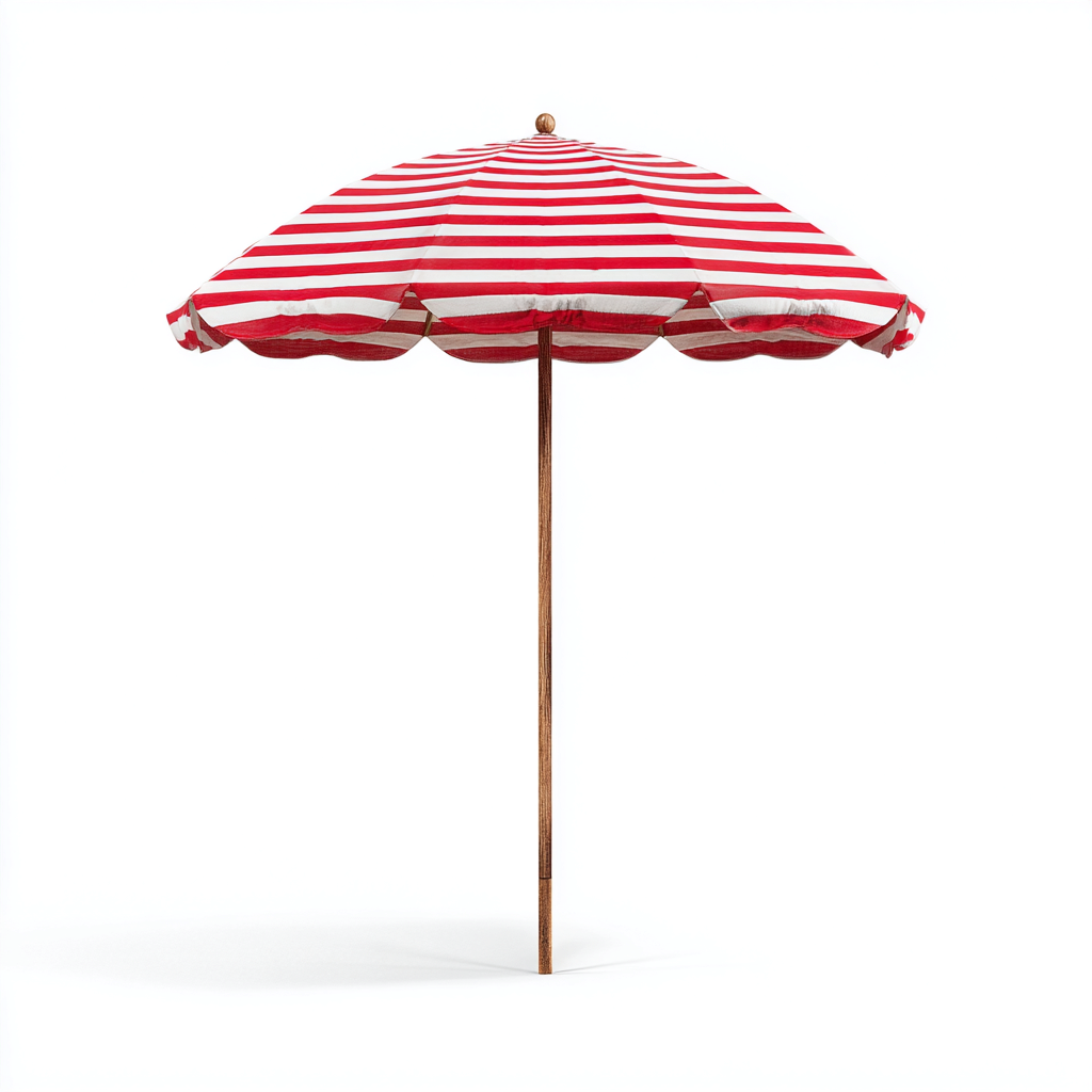 Sombrilla de jardín poliéster 220x220x210 cm rojo-blanco adecuada para terraza estilo clásico diseño funcional-Luxemylab