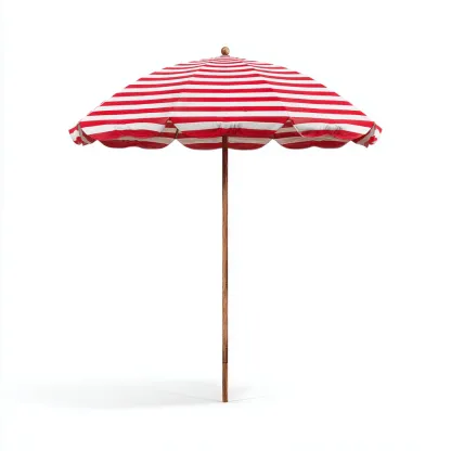 Sombrilla de jardín poliéster 220x220x210 cm rojo-blanco adecuada para terraza estilo clásico diseño funcional-Luxemylab