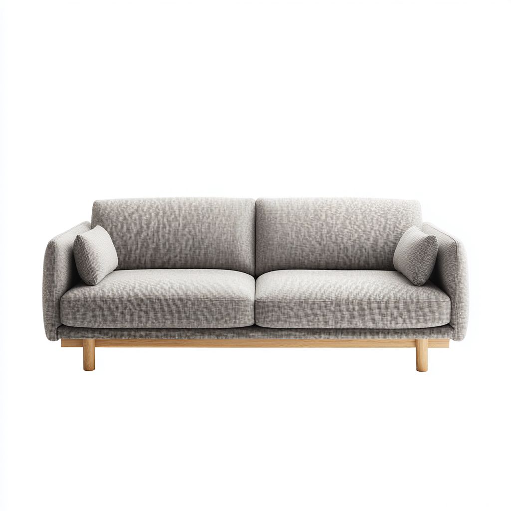 Sofá de 2 plazas tela-madera 155x80x82 cm gris para salón estilo moderno-Luxemylab