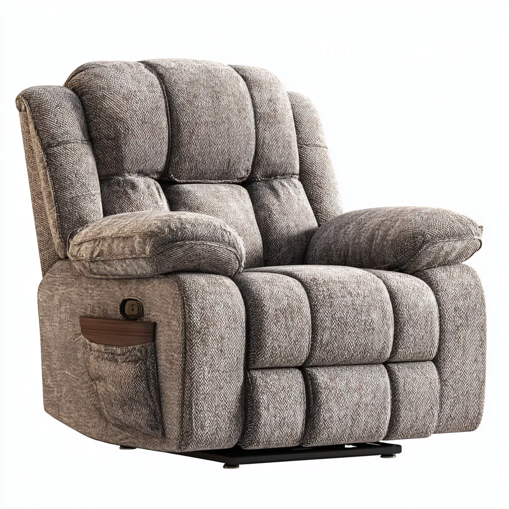 Sillón reclinable - Tela - 100x94x106 cm - Marrón - Diseño moderno para sala de estar-Luxemylab