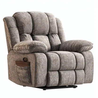 Sillón reclinable - Tela - 100x94x106 cm - Marrón - Diseño moderno para sala de estar-Luxemylab