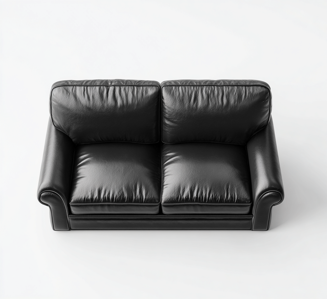 Sofá de 2 plazas piel sintética 150x85x80 cm negro para salón diseño moderno-Luxemylab