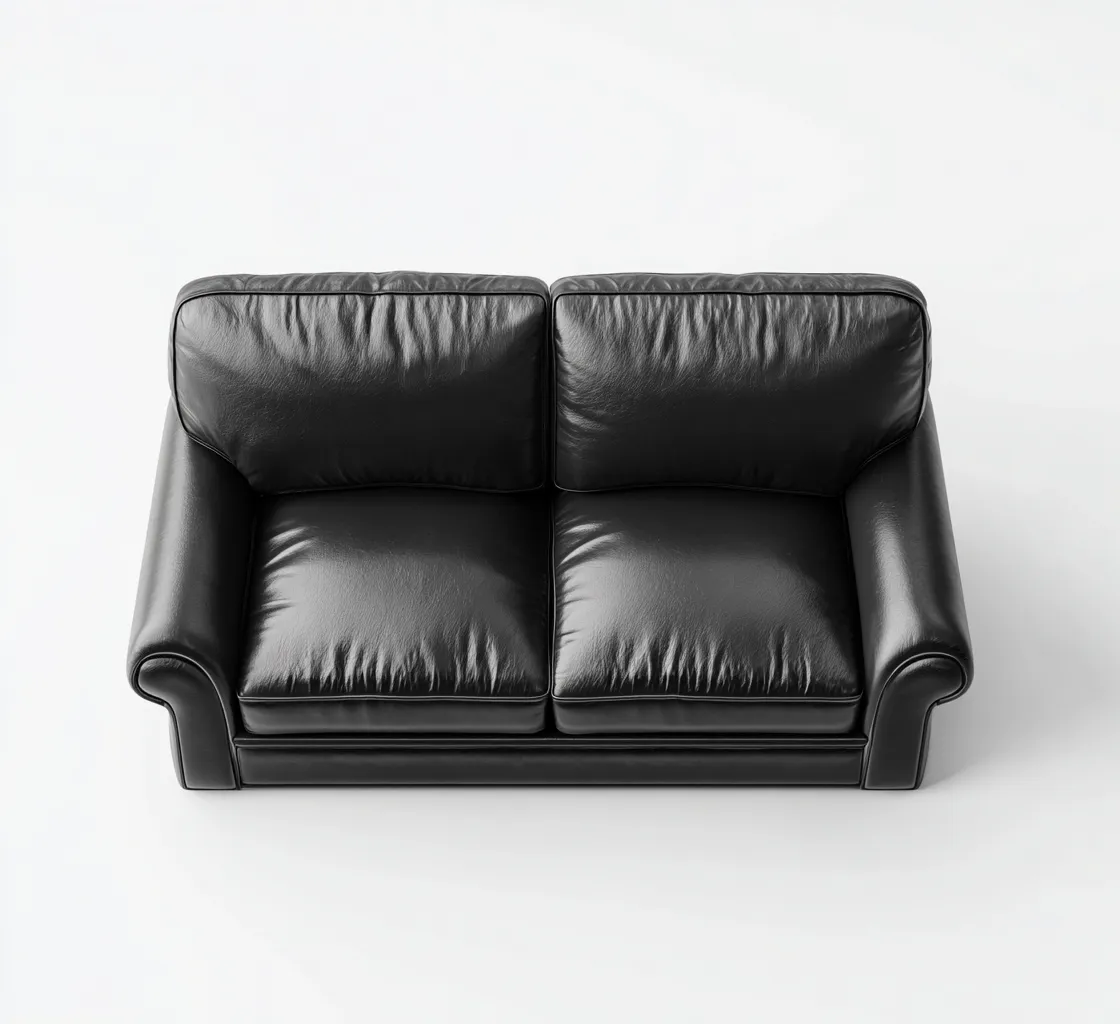 Sofá de 2 plazas piel sintética 150x85x80 cm negro para salón diseño moderno-Luxemylab