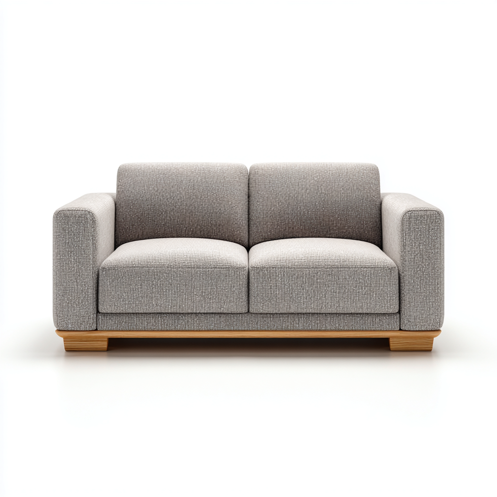 Sofá de 2 plazas tela-madera 158x82x78 cm gris para salón diseño moderno-Luxemylab