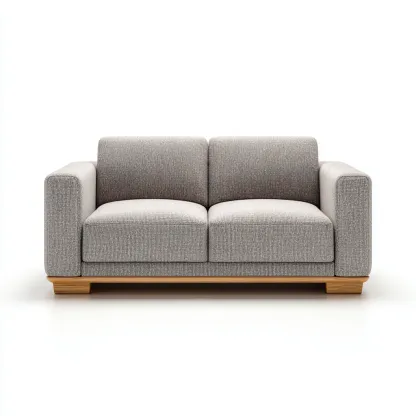 Sofá de 2 plazas tela-madera 158x82x78 cm gris para salón diseño moderno-Luxemylab