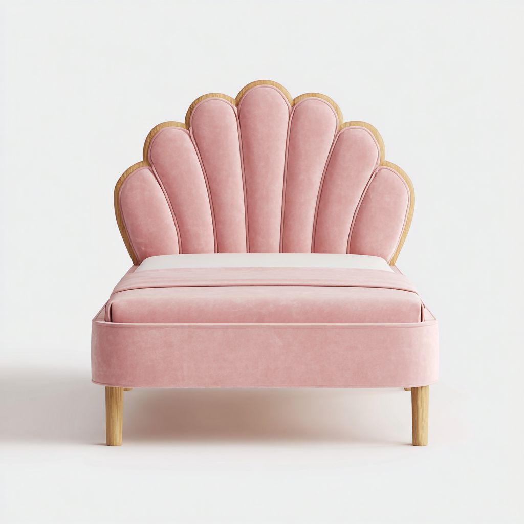 Cama individual tapizada terciopelo 200x100x105 cm - rosa - apta para dormitorio - estilo moderno-Luxemylab