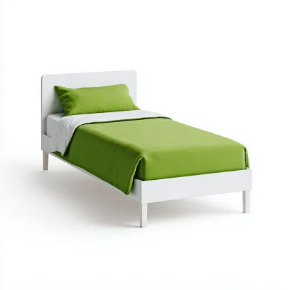 Cama individual madera 200x100x85 cm - blanco - apta para dormitorio - estilo moderno-Luxemylab