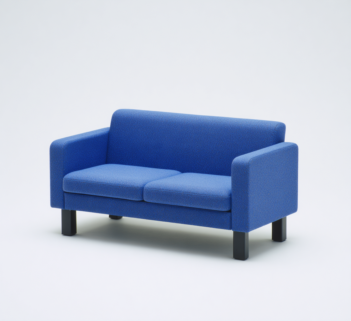 Sofá de 2 plazas tela 150x75x80 cm azul para salón diseño moderno-Luxemylab