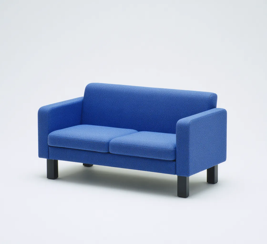 Sofá de 2 plazas tela 150x75x80 cm azul para salón diseño moderno-Luxemylab