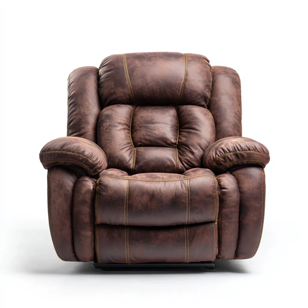 Sillón reclinable - Piel sintética - 100x94x104 cm - Marrón - Diseño moderno para sala de estar-Luxemylab