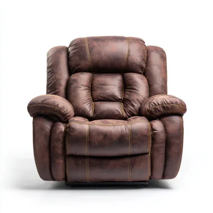 Sillón reclinable - Piel sintética - 100x94x104 cm - Marrón - Diseño moderno para sala de estar-Luxemylab