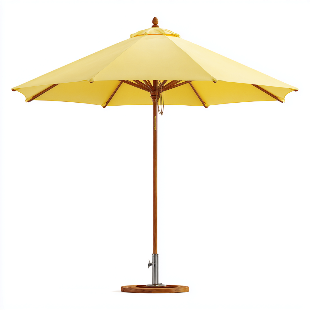 Sombrilla de jardín tela y madera 250x250x240 cm - amarillo - apta para exterior - estilo contemporáneo-Luxemylab