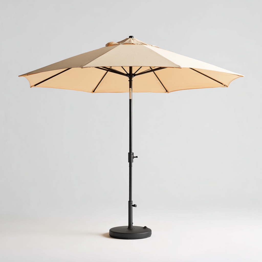 Sombrilla de jardín poliéster 245x245x250 cm beige adecuada para terraza estilo moderno diseño funcional-Luxemylab