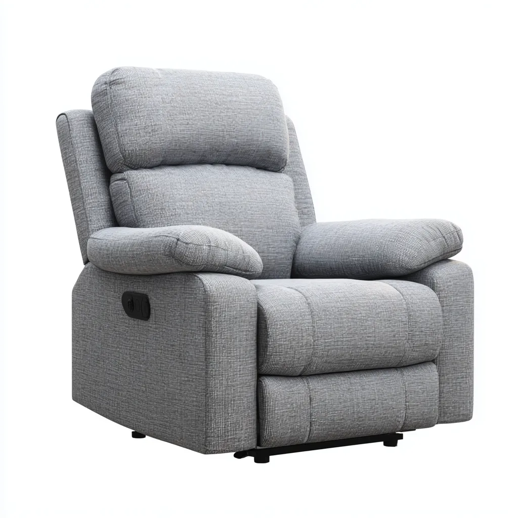 Sillón reclinable - Tela - 100x95x103 cm - Gris claro - Diseño moderno para sala de estar-Luxemylab