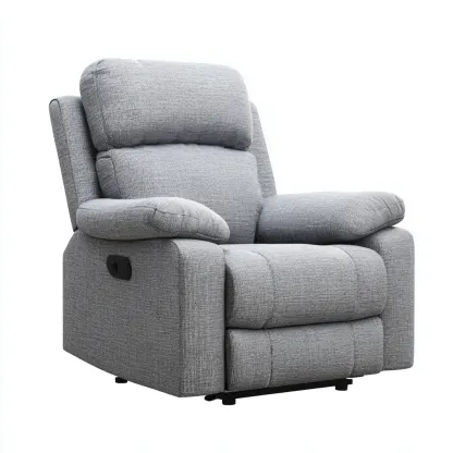 Sillón reclinable - Tela - 100x95x103 cm - Gris claro - Diseño moderno para sala de estar-Luxemylab