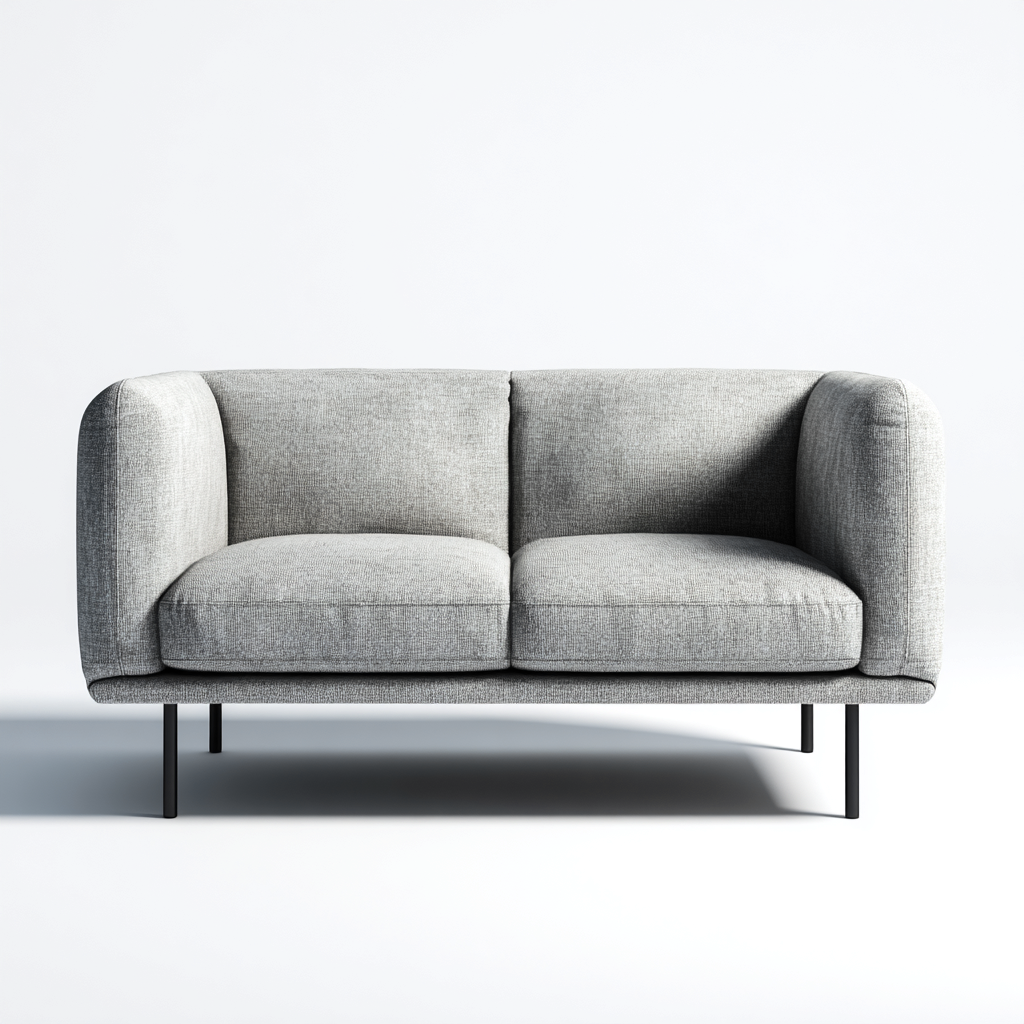 Sofá de 2 plazas tela 150x78x80 cm gris claro para salón diseño moderno-Luxemylab