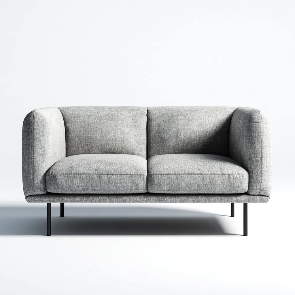 Sofá de 2 plazas tela 150x78x80 cm gris claro para salón diseño moderno-Luxemylab