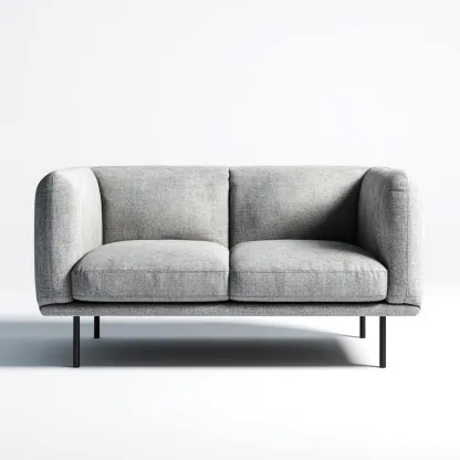 Sofá de 2 plazas tela 150x78x80 cm gris claro para salón diseño moderno-Luxemylab