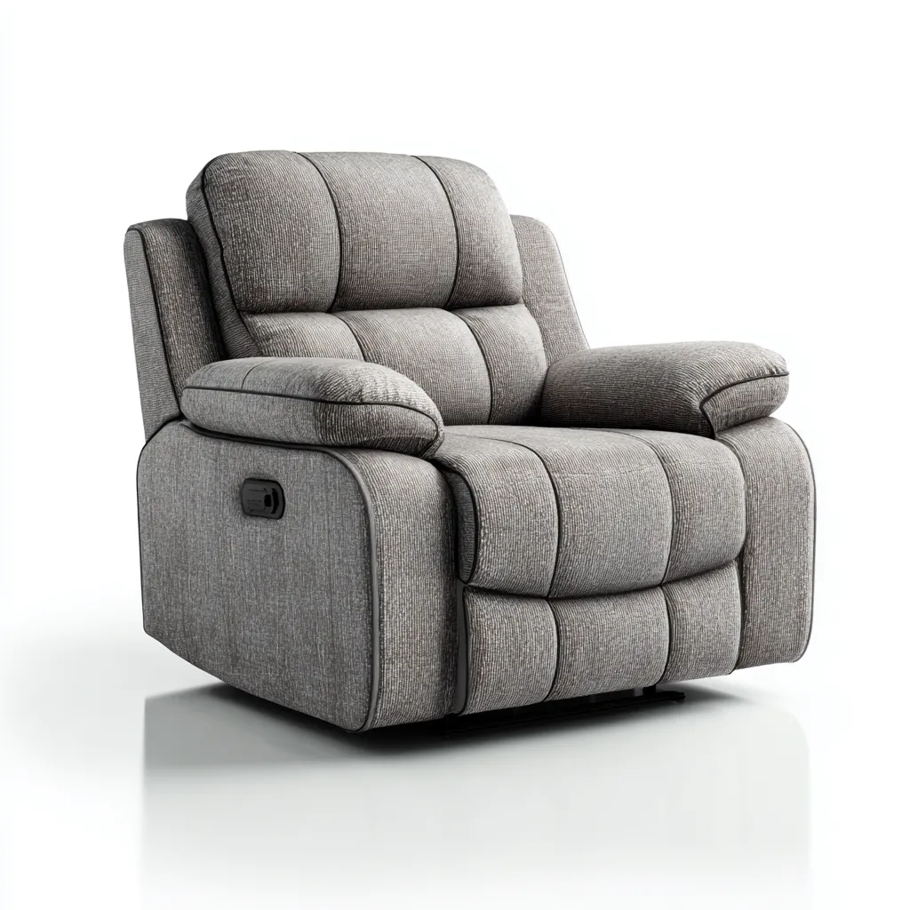 Sillón reclinable - Tela - 98x92x104 cm - Gris - Diseño moderno para sala de estar-Luxemylab