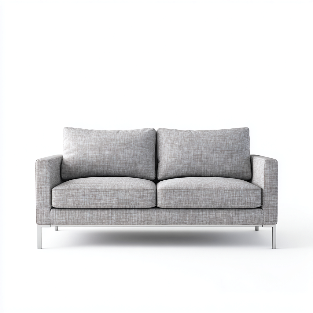 Sofá de 2 plazas tela 150x82x84 cm gris claro para salón diseño moderno-Luxemylab