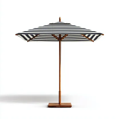 Sombrilla de jardín tela y madera 250x250x240 cm - blanco-negro - apta para exterior - estilo mediterráneo-Luxemylab