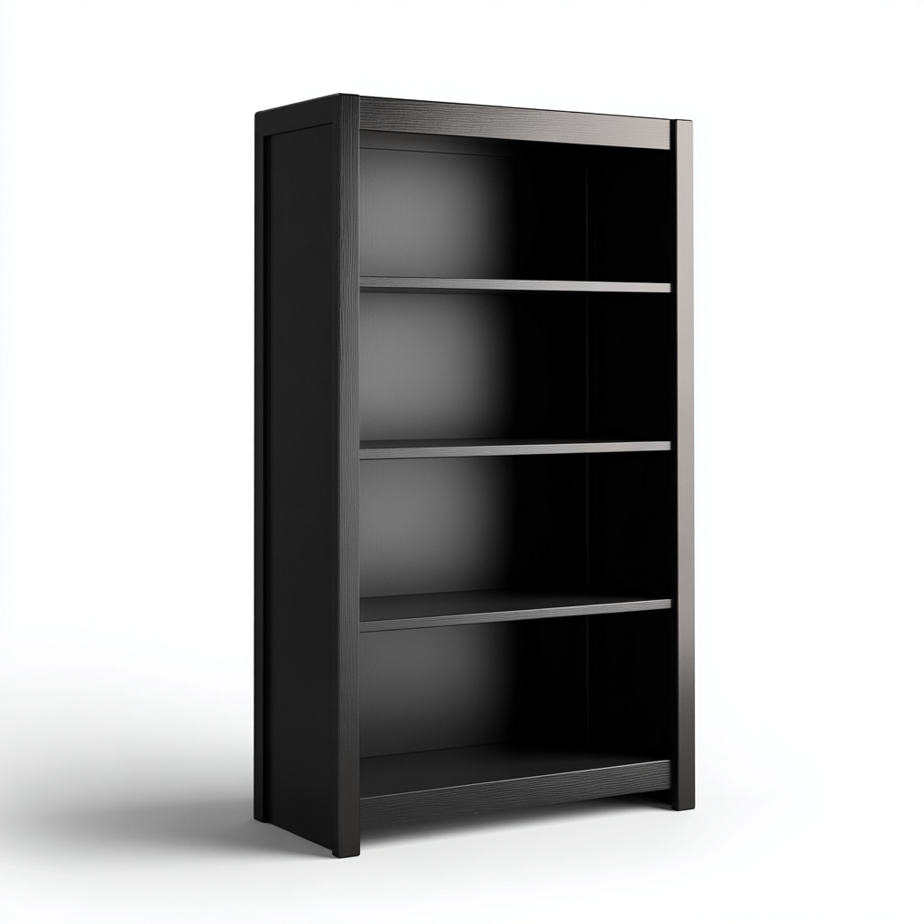 Bücherregal Holz 80x28x145 cm - Schwarz - Für Wohnzimmer und Eingangsbereich geeignet Modernes Design-Luxegoly