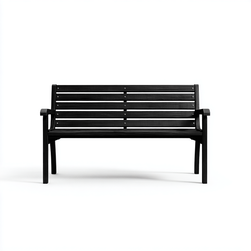 Gartenbank - Holz - 120x60x90 cm - Schwarz - Modernes Design für Garten-Terrasse-Luxegoly