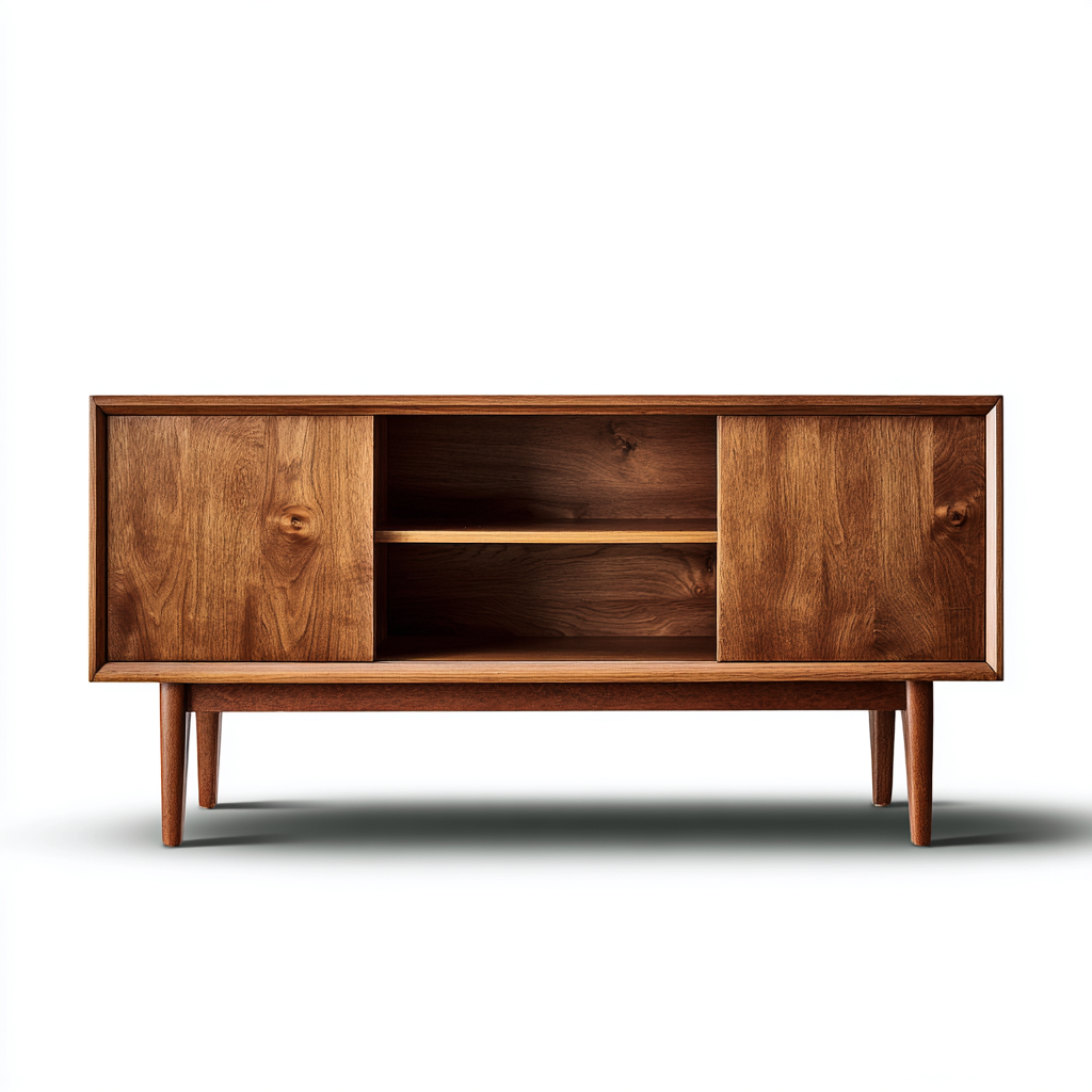 Fernseh Lowboard Massivholz 110x40x55 cm - Braun - skandinavisches Design - für Wohnzimmer-Luxegoly