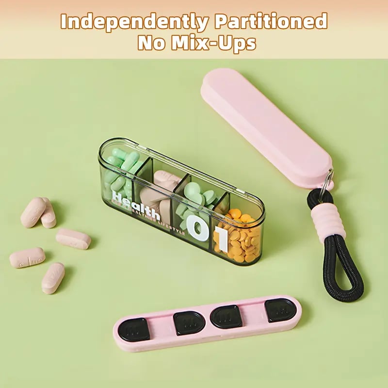 🔥Last Day Promotion - 49% OFF🎁Portable Pill Dispenser with 4 Compartments
