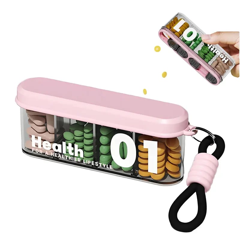 🔥Last Day Promotion - 49% OFF🎁Portable Pill Dispenser with 4 Compartments