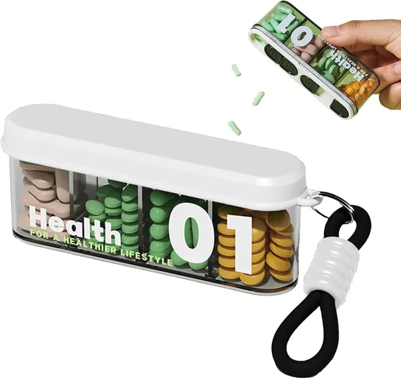 🔥Last Day Promotion - 49% OFF🎁Portable Pill Dispenser with 4 Compartments