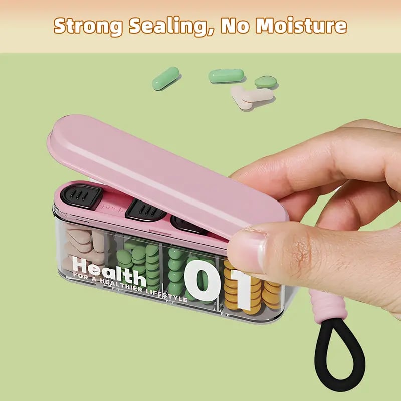 🔥Last Day Promotion - 49% OFF🎁Portable Pill Dispenser with 4 Compartments