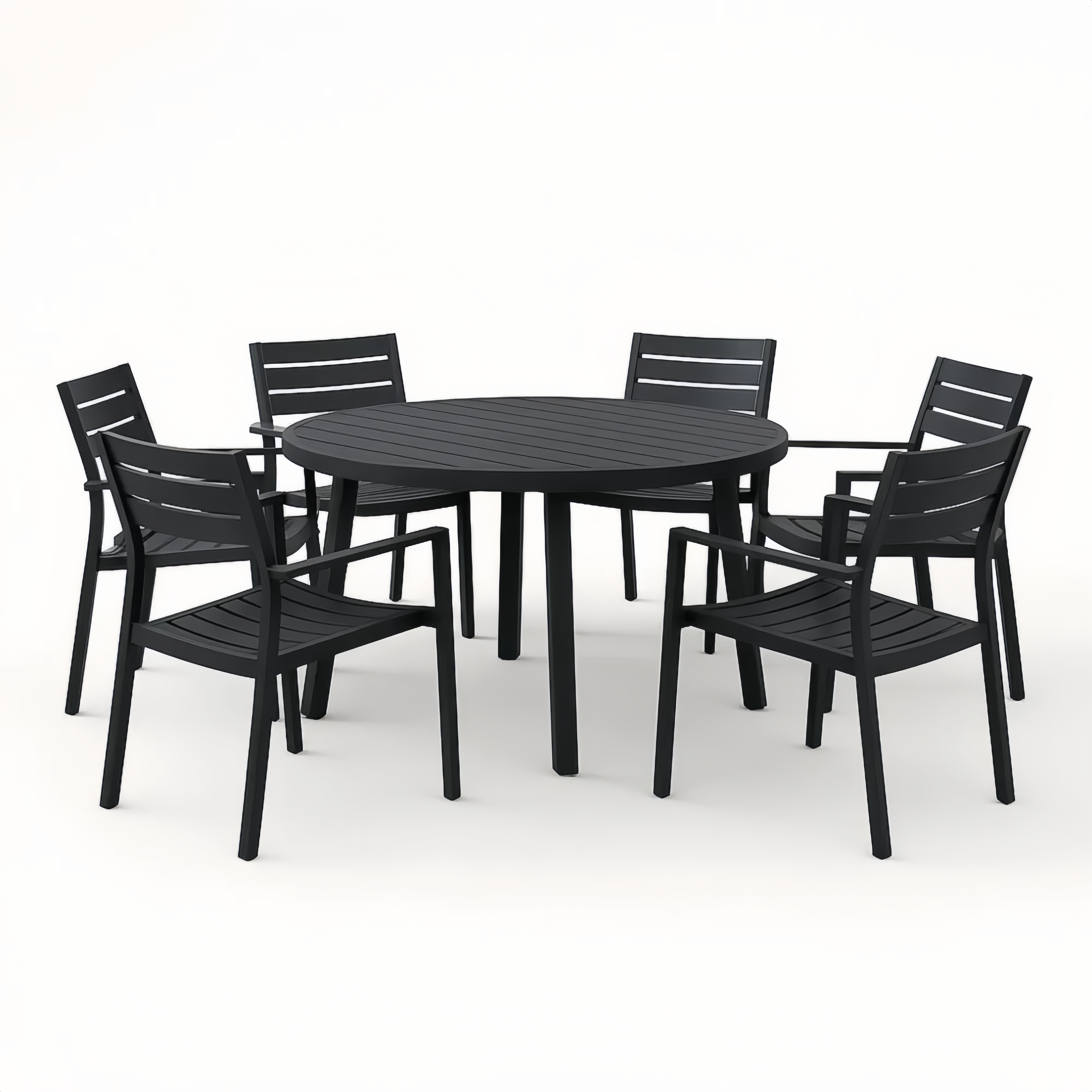 Ensemble de table et chaises de jardin en aluminium noir