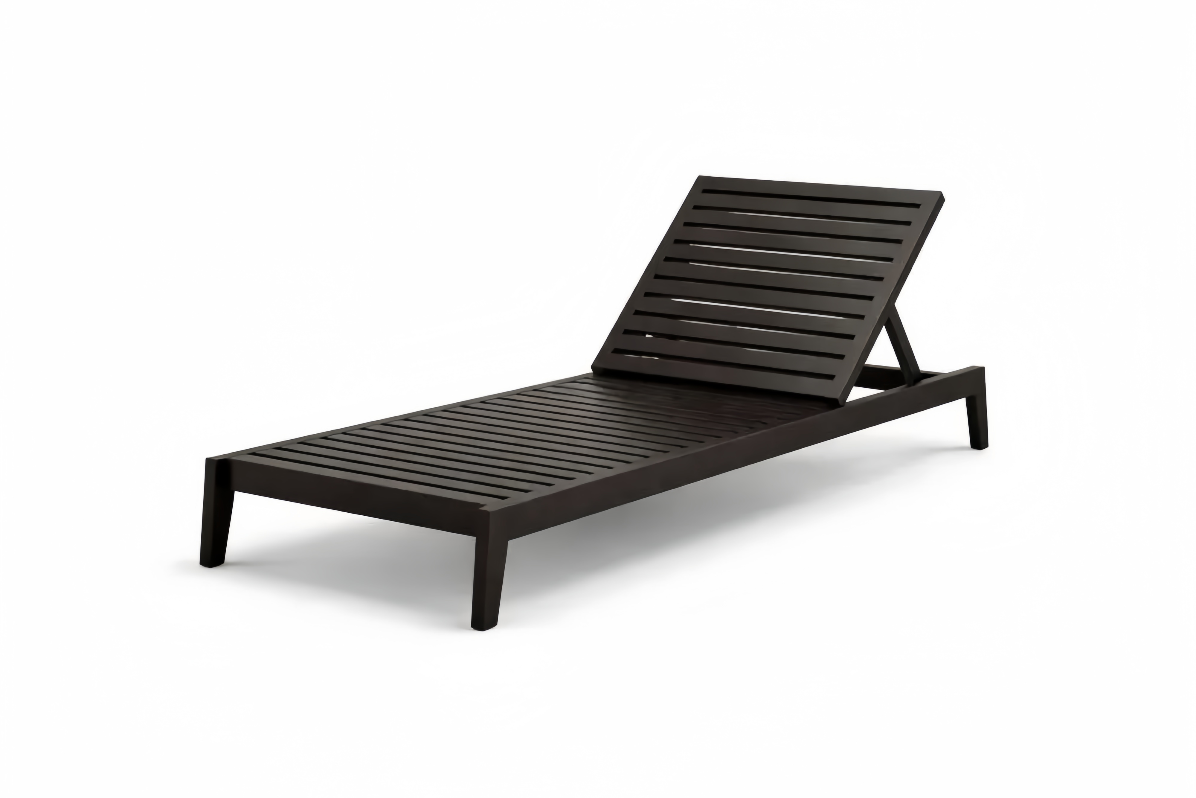 Chaise Longue Extérieure Réglable Aluminium Brun